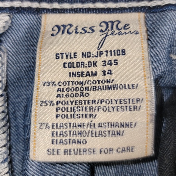 Miss Me‎ Women's Jeans Size 29 Dark Wash Bootcut Mid-Rise Embellished Pockets - Picture 9 of 16